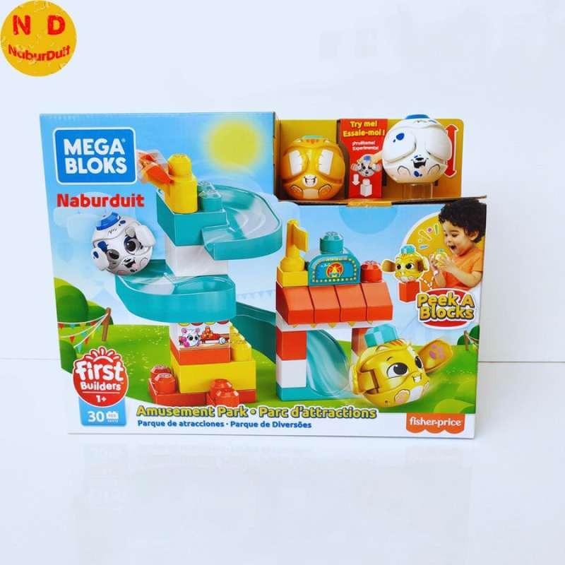 Promo Mega Bloks Peek A Blocks Amusement Park- Gedung Besar- Imajinasi ...