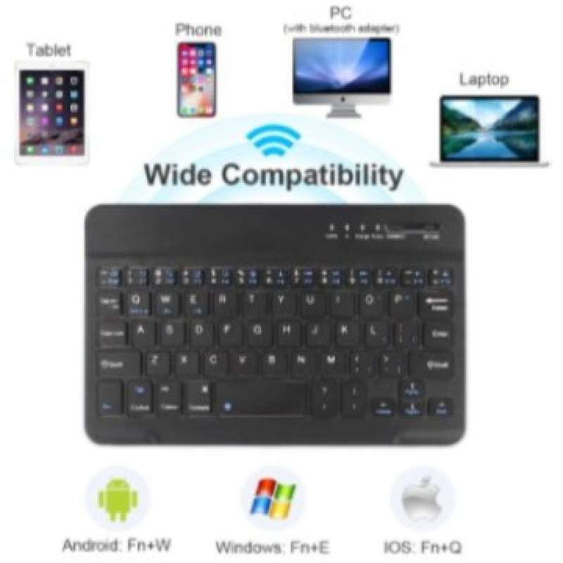 Jual Wireless Keyboard Bluetooth Connectivity Rechargeable Battery di