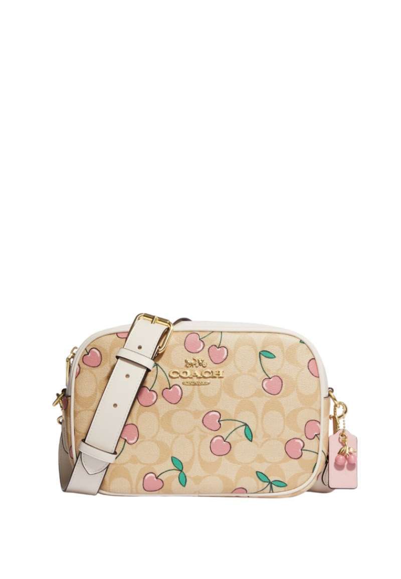 Jual COACH Jamie Camera Bag In Signature Canvas With Heart Cherry Print