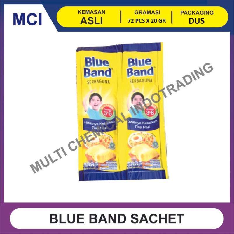 Jual MENTEGA BLUE BAND MARGARINE / BLUEBAND SACHET KECIL 20 GR 1 DUS