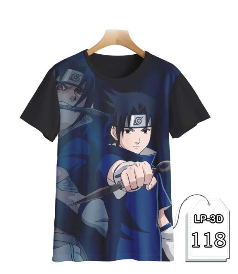 Jual Baju Naruto Sasuke Uchiha Printing 3D Baju Anime Anak #LP3D-118