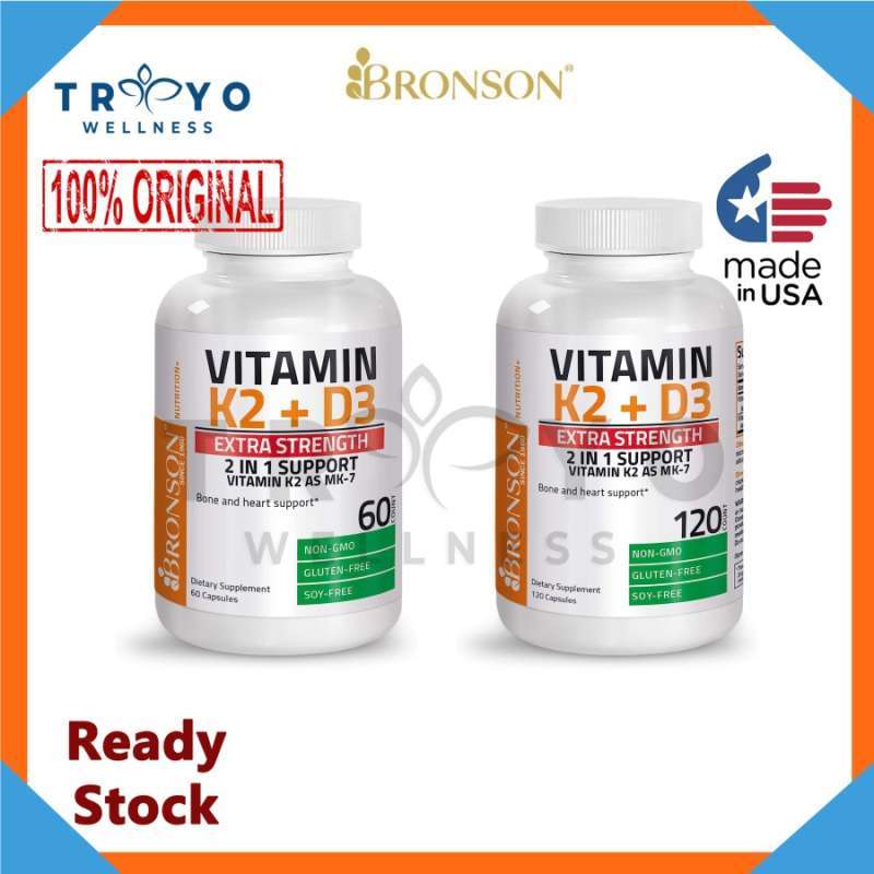 Promo Bronson Vit K2 D3 Extra Strength, Vitamin D3 5000 10000 IU
