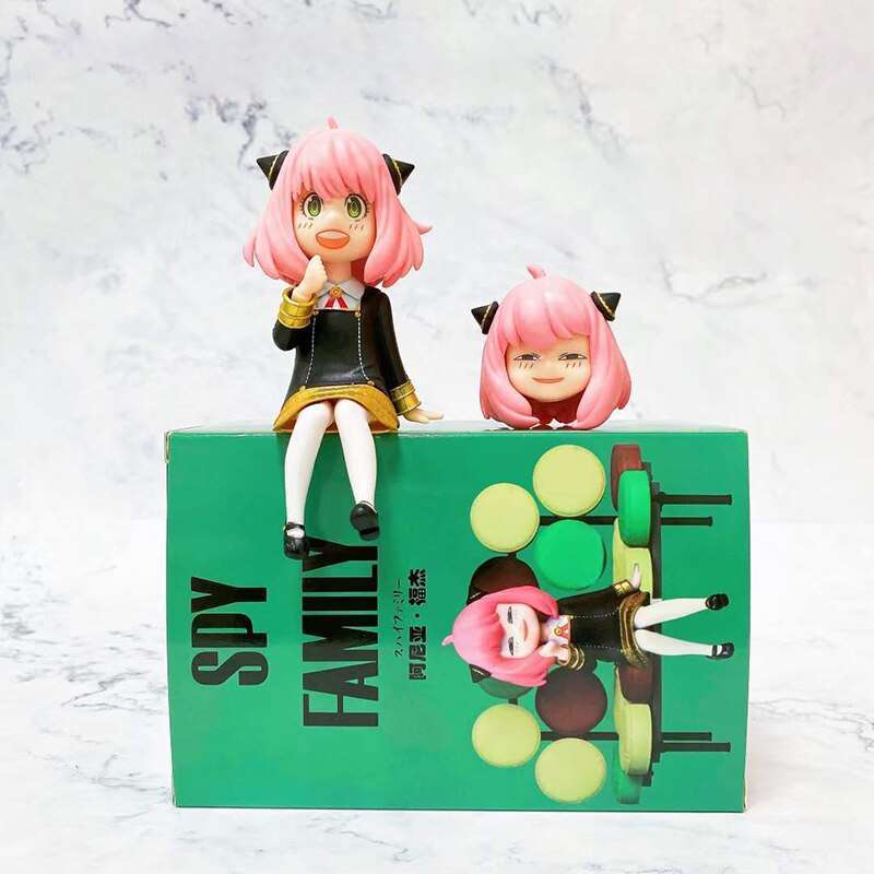REOZIGN SPYxFAMILY - Anya Forger Figurine 10cm/3.9inch Assis Anya PVC Action Statue Modèle