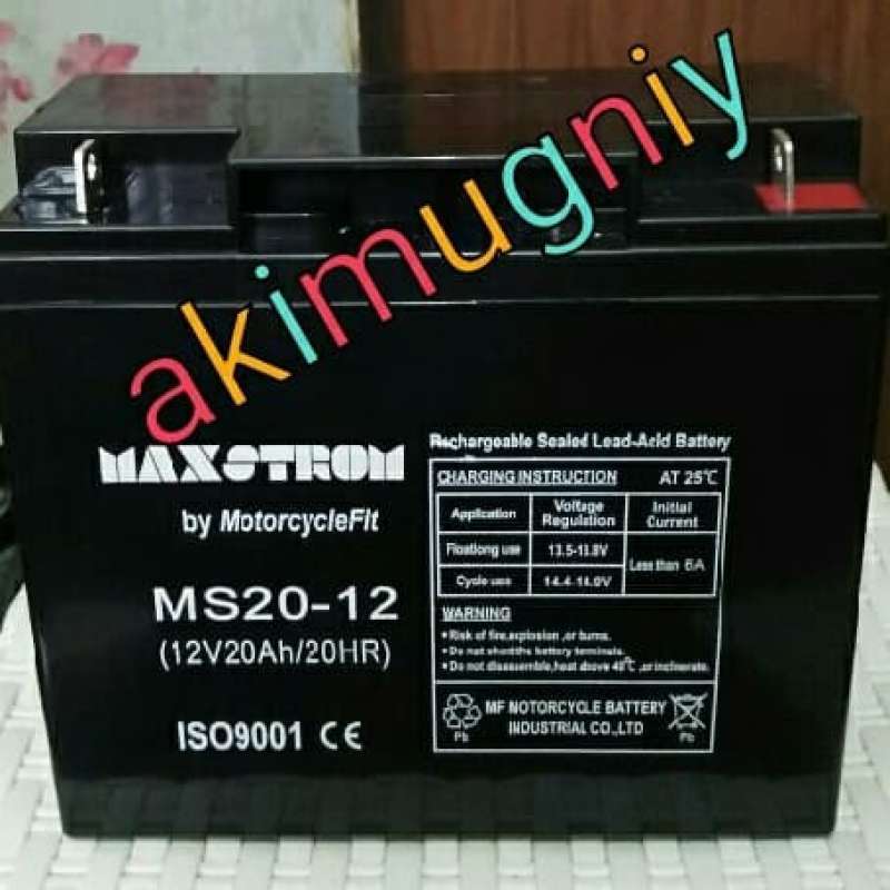 Jual aki vrla 12v 20ah ups genset sepeda listrik solar panel baterai di