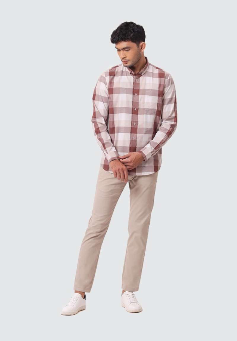 Kemeja Lengan Panjang Janja Light Brown