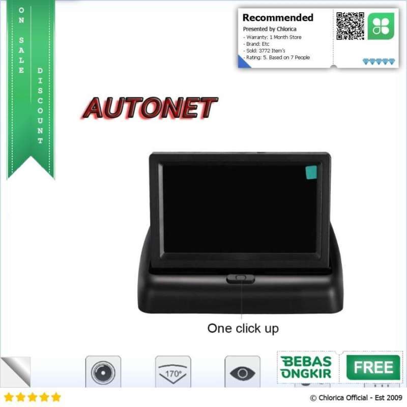 Jual Monitor Parkir Mobil Foldable Rear View Tft Lcd 4.3 Inch