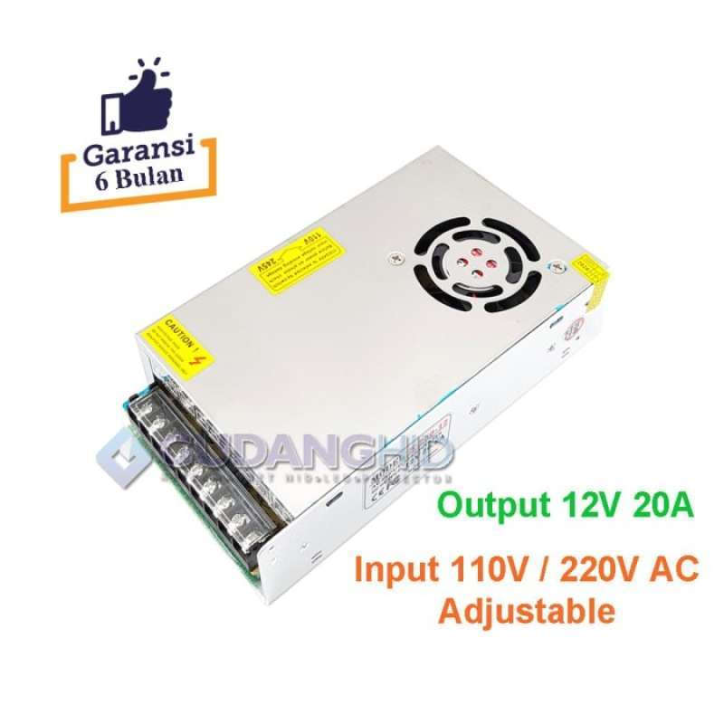 Trafo Adaptor Promo Switching Power Supply Trafo Adaptor AC 110V 220V to DC 12V 20A ...