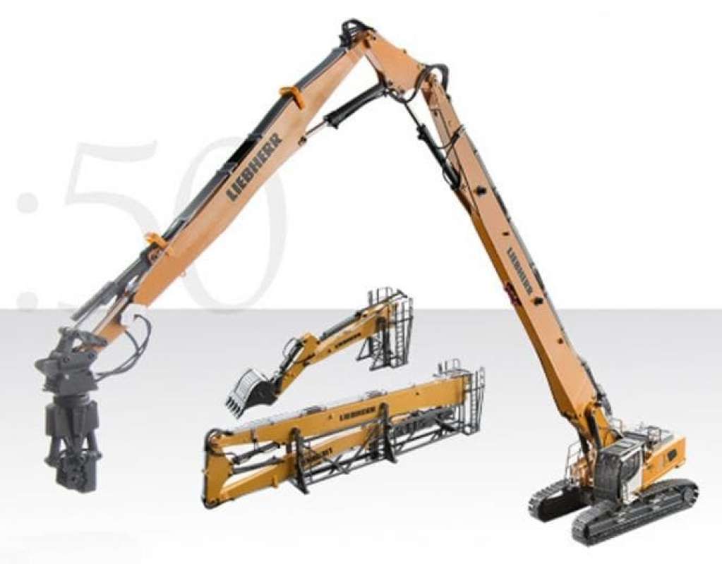 Miniature Pelle sur chenilles LIEBHERR R 9150 Blanche WSI WSI62-2007 | Collect World