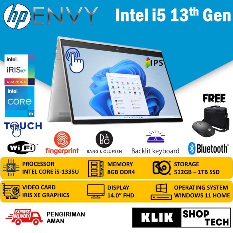 HP ENVY X360 14 i5 1335U 8GB 512GB SSD 14 FHD IPS TOUCHSCREEN WINDOWS 11