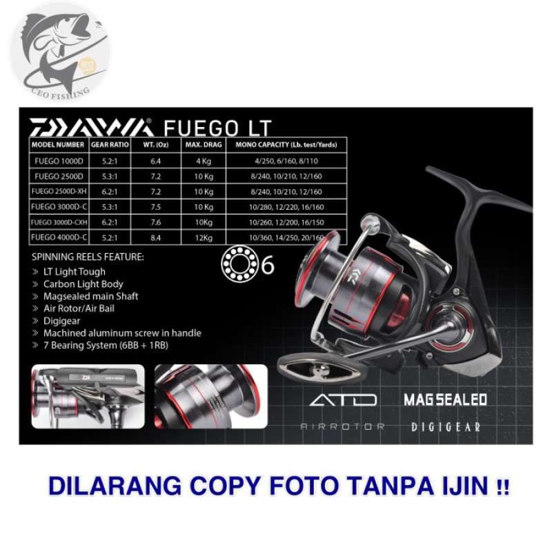 Promo Reel Daiwa Fuego LT 3000 DC 3000 CXH Pilih Ukuran Diskon 23% di ...