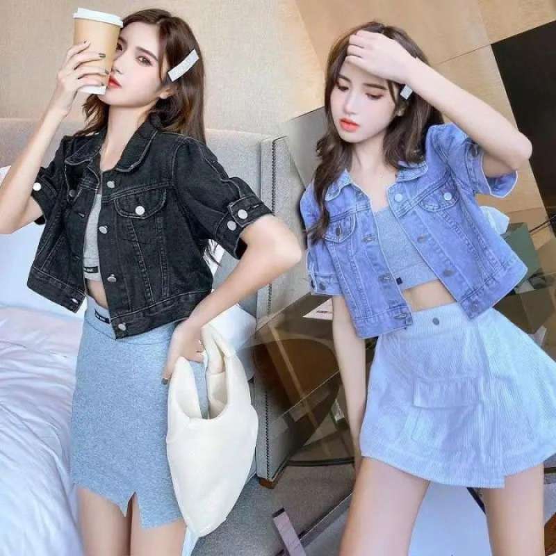 Jual New 974 Jaket Jeans Crop Korean Girls Wanita Lengan Pendek Jaket Di Seller Flexzone Cengkareng Timur Kota Jakarta Barat Blibli
