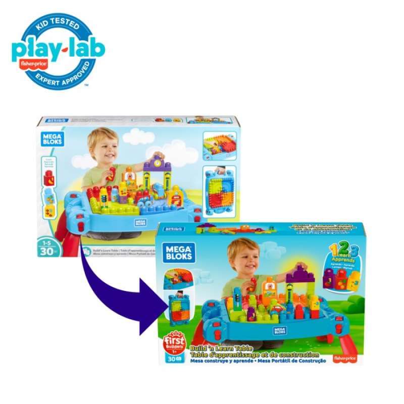 Promo Fisher Price Mega Bloks Build 'n Learn Table Balok Permainan Anak ...