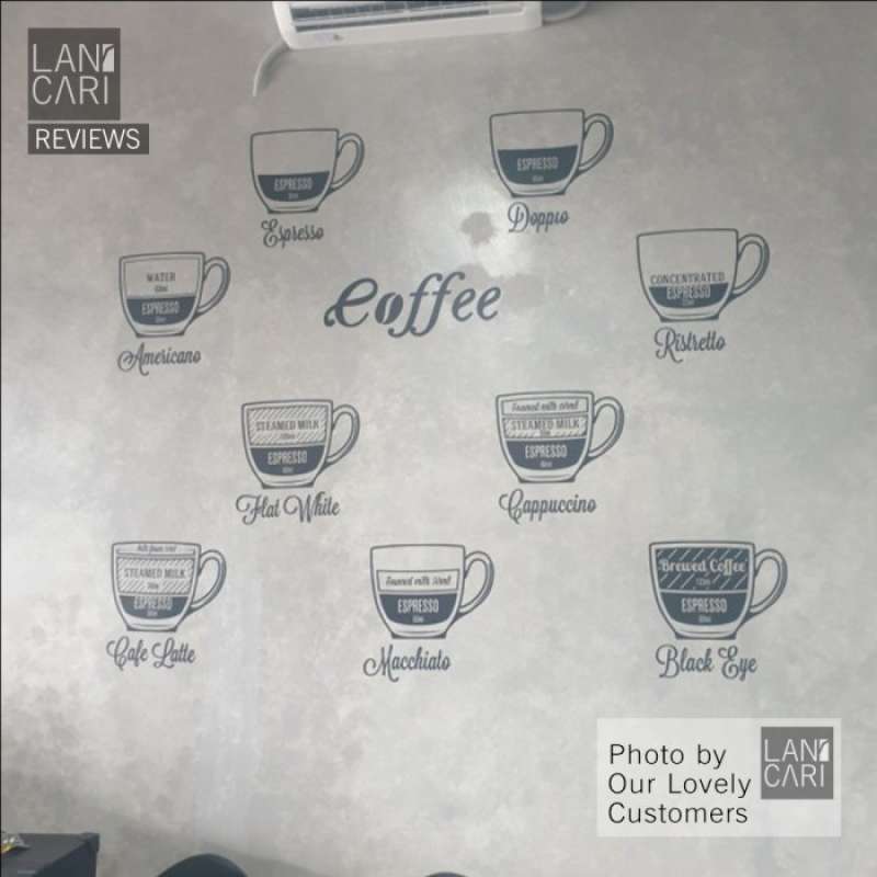 Sticker Set Kopi Promo stiker dinding nama kopi jenis coffee wall window sticker cutting ...