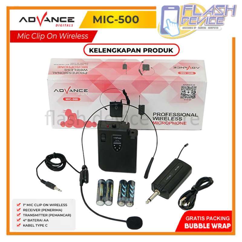 Jual Microphone Bando Wireless Advance 500 Mic Clip On Untuk Imam