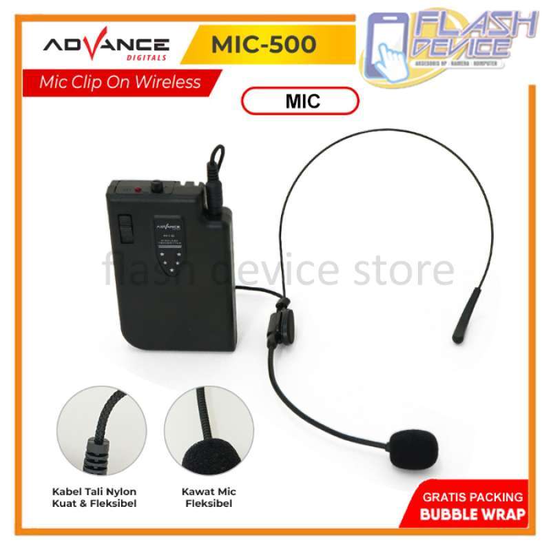 Jual Microphone Bando Wireless Advance 500 Mic Clip On Untuk Imam