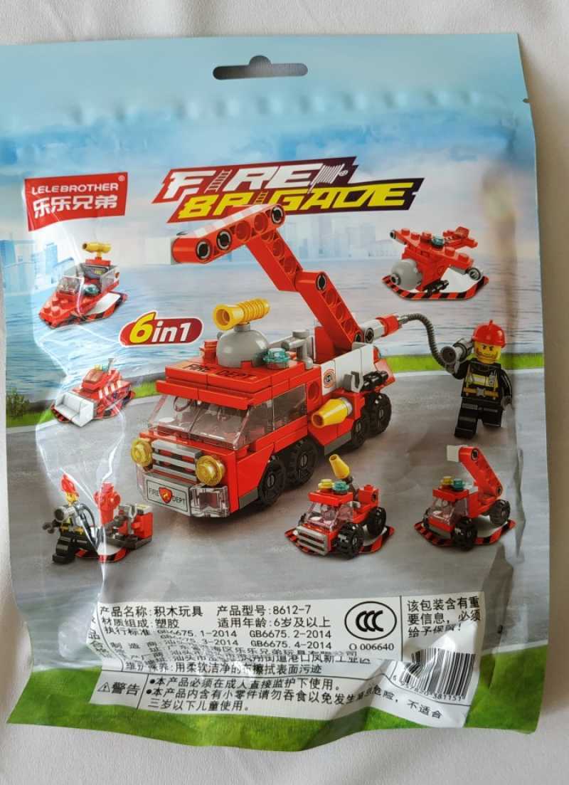 Promo Lego City Block Brick 6 In 1 Mini Figures Collection - Fire ...