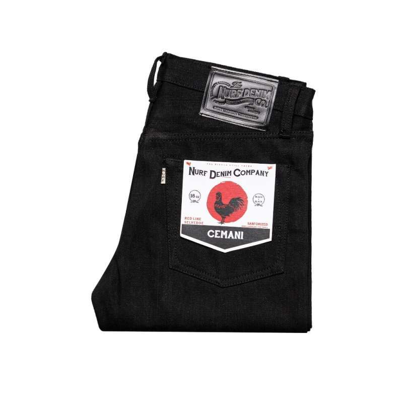 Nurf Denim Cemani Selvedge 16oz Full Hitam Redline Celana Jeans