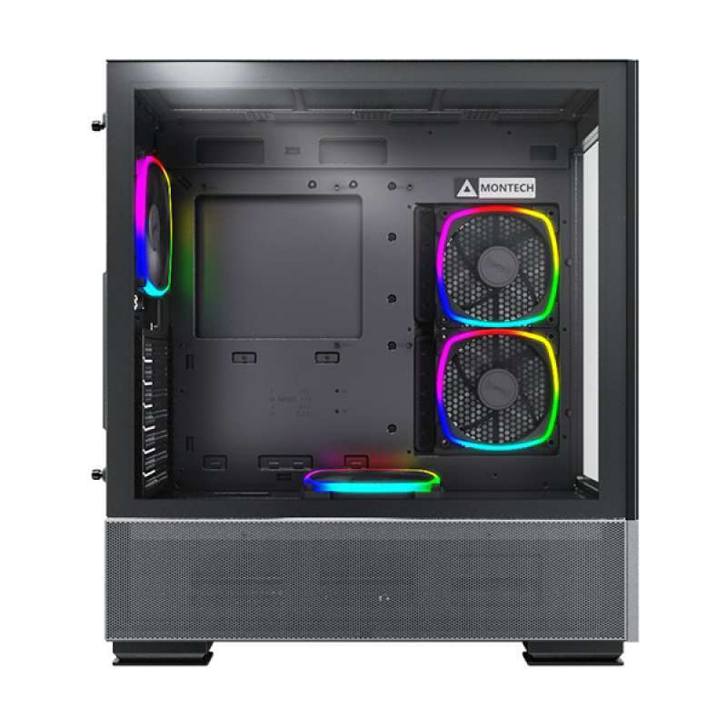 Jual Case Montech Sky Two Black / White Atx Integrated Front And Side ...