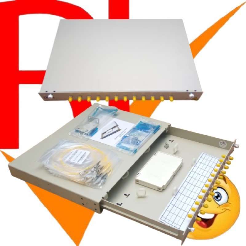 Promo Otb Rackmount 12c Adapter Pigtail Fc/st Optical Terminal Box 12 ...