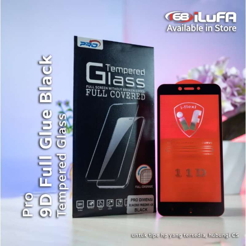 Pro 9D Tempered Glass Pelindung Layar Screen Protector Full Glue Full Cover  For Galaxy A02S A30 Iphone X XR XS MAX Oppo A5S A92 Redmi 9A List Hitam