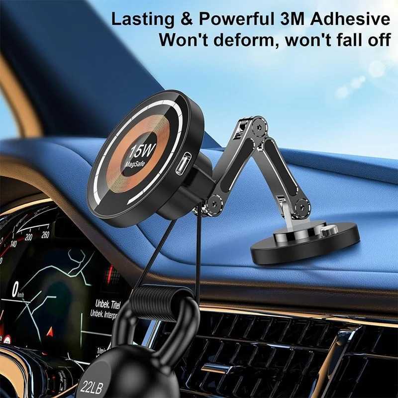 Phone Holder Car Wireless Charger Magnetic Foldable