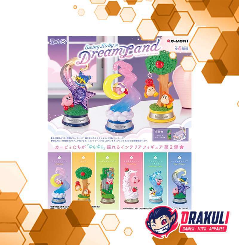 Re-Ment – Figurines Kirby Swing Kirby In Dreamland – Assortiment 6 Pièces – 6 Cm – Collection Et Décoration