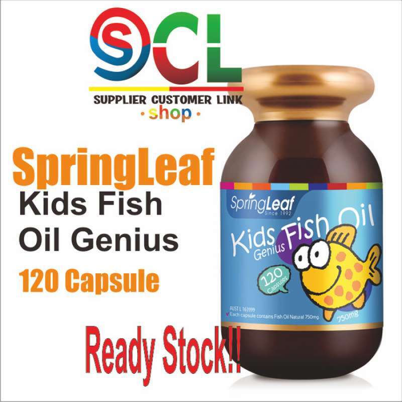 Promo Spring Leaf Premium Kids Genius Fish Oil 750 Mg 120 Caps Diskon ...