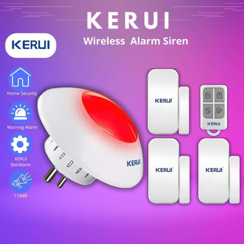KERUI Wireless Alarm Rumah Indoor Strobe Sirine Sensor D025 Alarm System  set