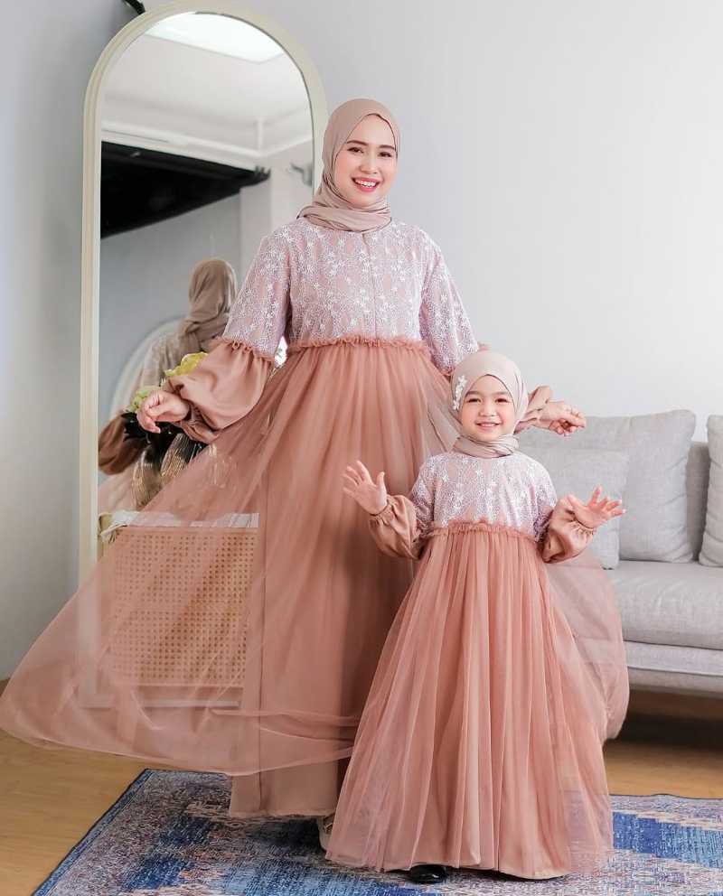 Promo Kiukiu Gamis Couple Ibu Dan Anak Faliha Dress Couple Gamis