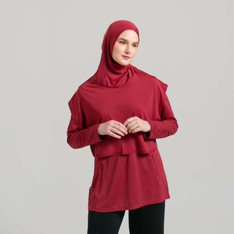 hijab sport maroon