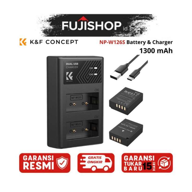 Jual K&f Concept 1300mah Np-w126 Np-w126s Battery And Charger Kit