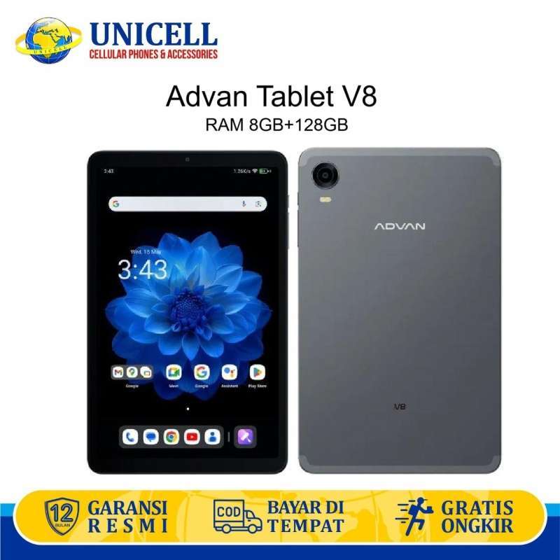 Tablet Game DVAN Tab V8 RAM 8+8GB dan 128GB dengan Mediatek Helio G99 dan Layar 8.4 untuk Pengguna yang Suka Main Game, Baterai Tahan Lama 5500mAh