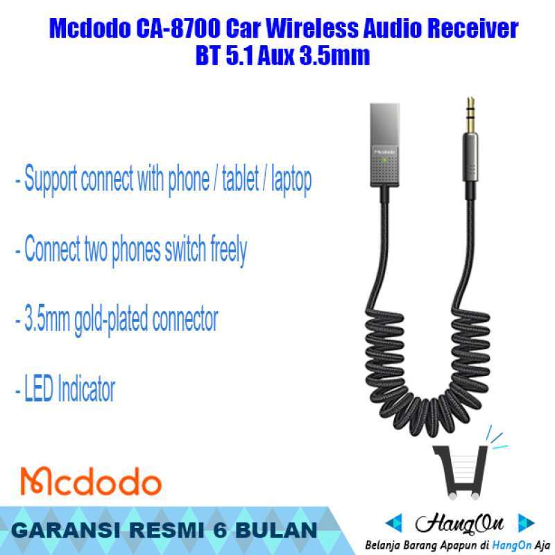 Jual Mcdodo CA8700 Bluetooth Car Receiver Audio Head Unit Aux 3.5mm
