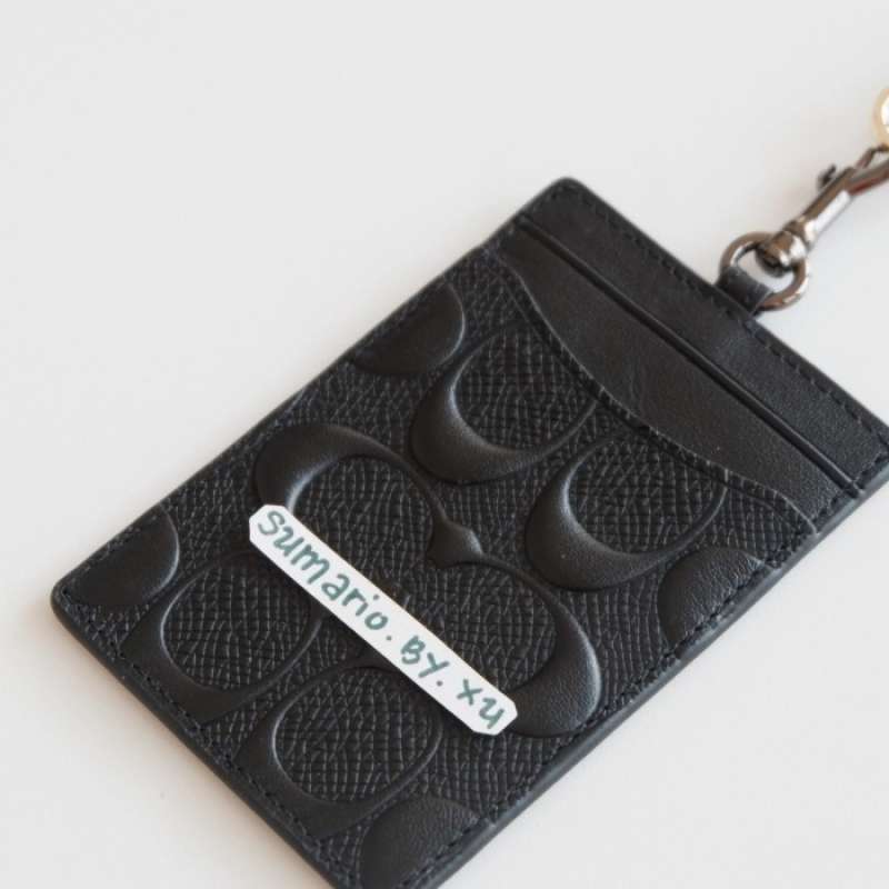 Promo Nametag Name Tag Card Holder Kartu Nama Kantor Coach Kulit Asli