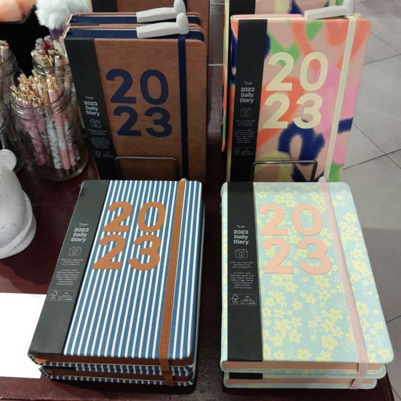 Promo Daily Planner Jurnal Journal Typo 2023 Viral Milenial Leather