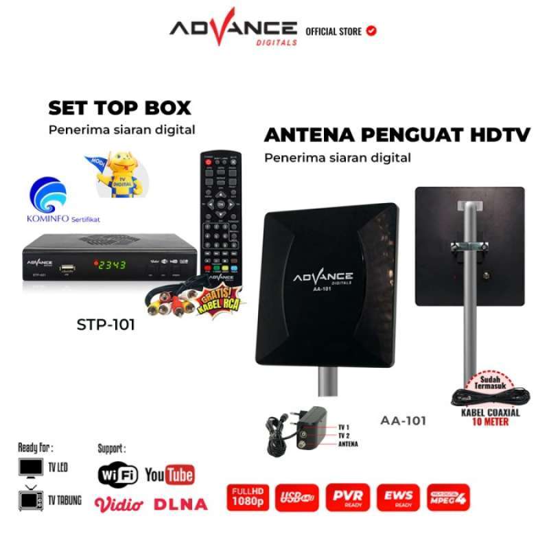 Jual Setup Box Tv Digital Receiver Penerima Siaran Full Hd Advance Stp