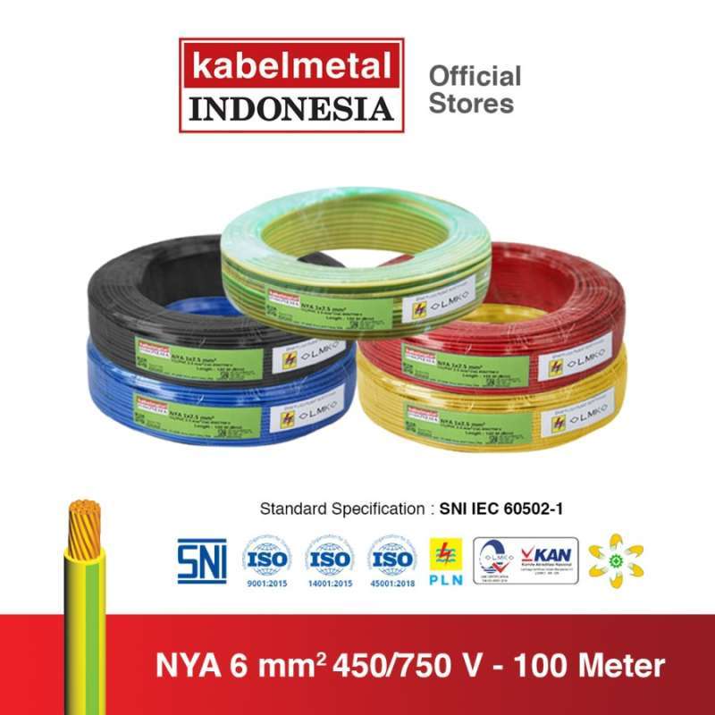 Jual NYA 6 mm² 100 Meter Kabel Metal Indonesia Listrik Kawat Tunggal