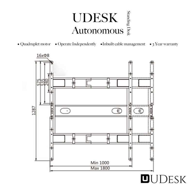 Jual Udesk Autonomous Electric Standing Desk Frame Di Seller Theudesk ...
