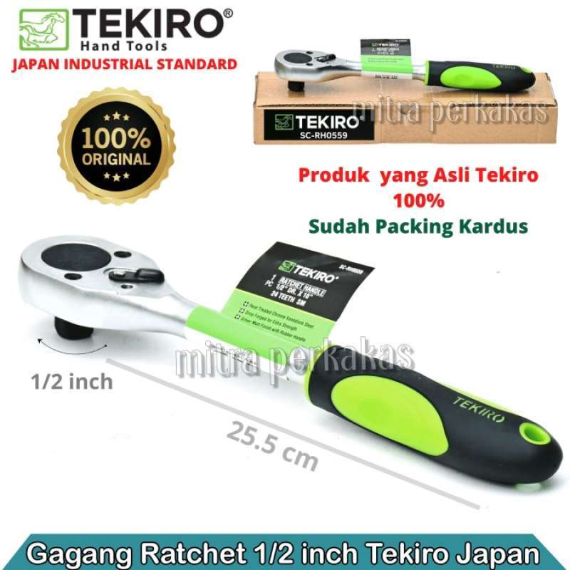 Promo TEKIRO 1/2 INCH RATCHET HANDLE HIJAU KUNING 10INCH / GAGANG ...