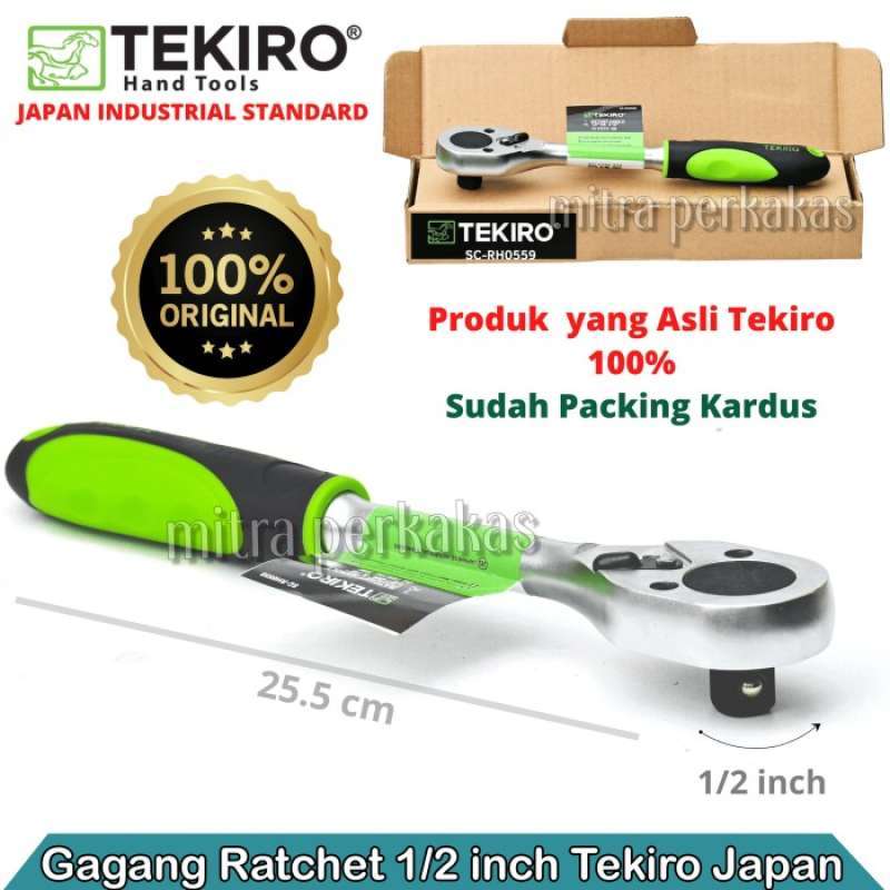Promo TEKIRO 1/2 INCH RATCHET HANDLE HIJAU KUNING 10INCH / GAGANG ...