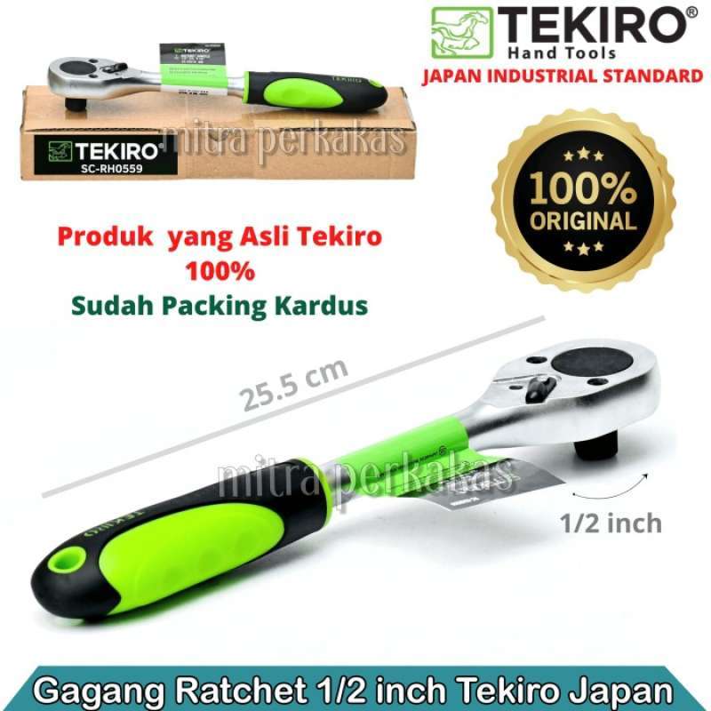 Promo TEKIRO 1/2 INCH RATCHET HANDLE HIJAU KUNING 10INCH / GAGANG ...
