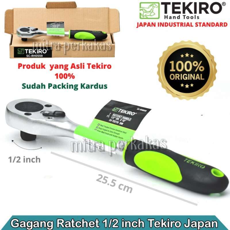 Promo TEKIRO 1/2 INCH RATCHET HANDLE HIJAU KUNING 10INCH / GAGANG ...