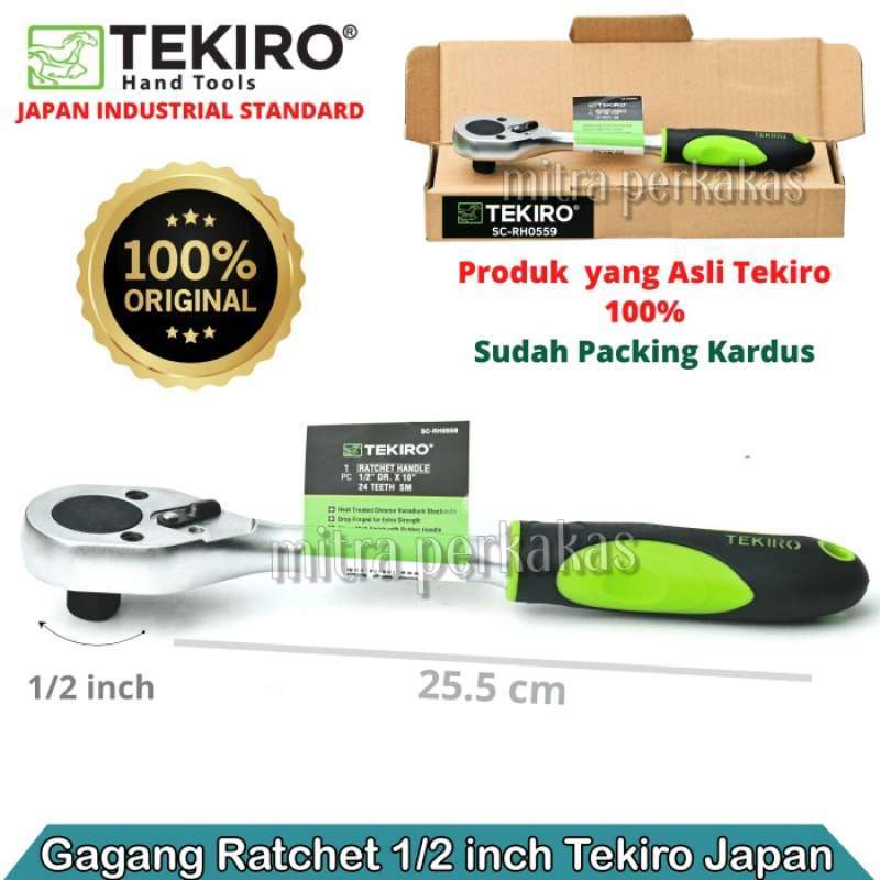 Promo TEKIRO 1/2 INCH RATCHET HANDLE HIJAU KUNING 10INCH / GAGANG ...