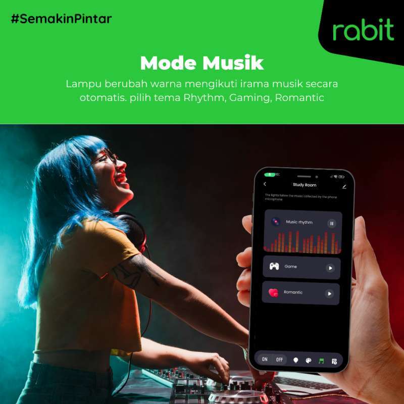 Bluetooth Playback Rabit Promo Rabit Smart Led Light Bulb 8w - Bohlam Pintar Bluetooth Rgb + Ww ...