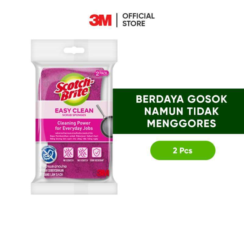 Promo 3m Scotch-brite Sabut Spons Cuci Piring (easy Clean Scrub Sponge ...