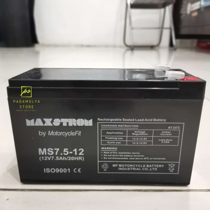 Promo Aki Ups 12V 7.5Ah /Aki Kering Sepeda Listrik /Maxstrom 12V 7.5Ah