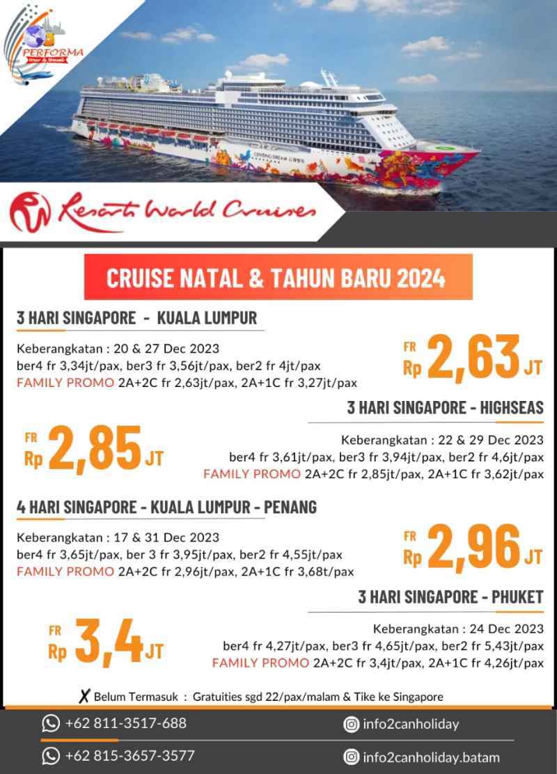 Jual Genting Dream Cruise ( Resort World Cruise) Cruise Natal & Tahun