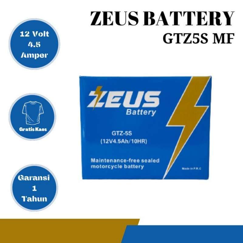 Promo Aki Motor Vixion Yamaha Zeus Gtz5S Accu Kering 5 Ampere Super