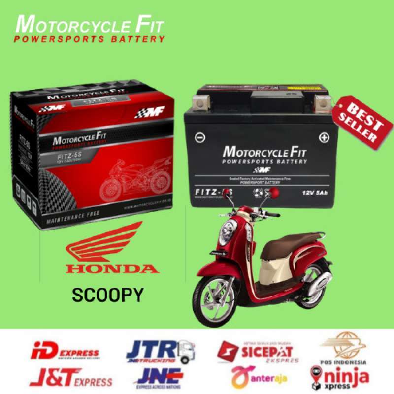 Promo Aki Motor Kering Fitz-5S Honda Scoopy Accu Kering Mf Fitz-5S