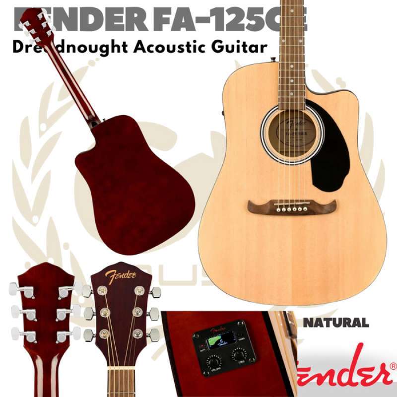Jual Fender Fa125ce Dreadnought Acoustic Electric Guitar Gitar